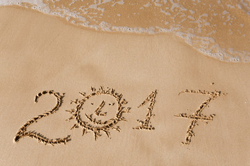 Happy New Year 2017 on the beach
