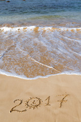 Happy New Year 2017 on the beach