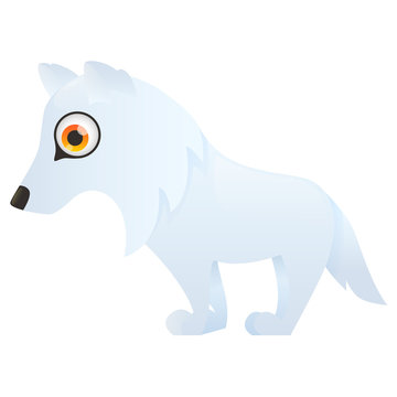 Arctic Polar wolf isolated on white background. Vector illustration