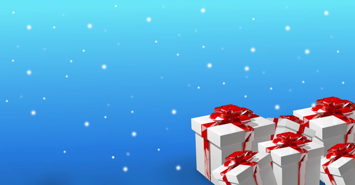 gift boyes 3d render snowflakes