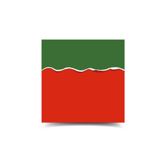 Empty vector poster mockup and piece of paper with ripped edges.