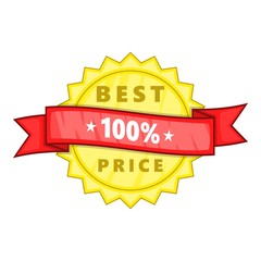 Best price rosette icon. Cartoon illustration of best price rosette vector icon for web