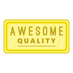 Awesome quality label icon. Cartoon illustration of awesome quality label vector icon for web