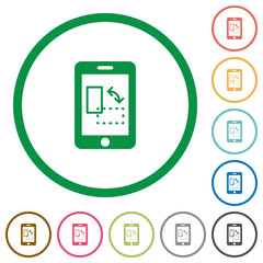 Mobile gyrosensor outlined flat icons