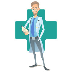 Doctor concept. Cartoon illustration of doctor vector concept for web