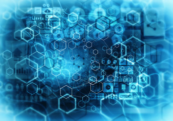 Medical abstract background . Mixed media