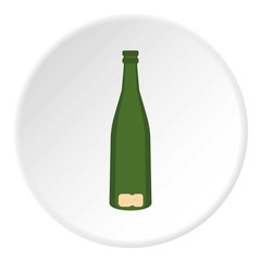 Empty glass bottle icon. Flat illustration of bottle vector icon for web design