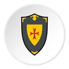 Ancient shield icon. Flat illustration of shield vector icon for web design