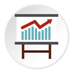 Table with statistics icon. Flat illustration of table with statistics vector icon for web