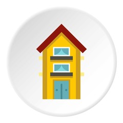 Two storey house with balconies icon. Flat illustration of two storey house with balconies vector icon for web