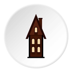 Two storey house with attic icon. Flat illustration of two storey house with attic vector icon for web