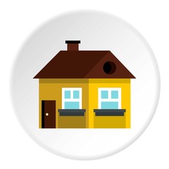 Large single storey house icon. Flat illustration of large single storey house vector icon for web
