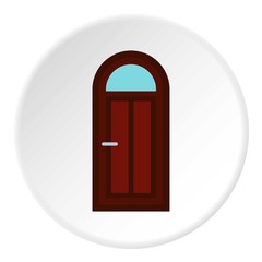 Semicircular door icon. Flat illustration of semicircular door vector icon for web