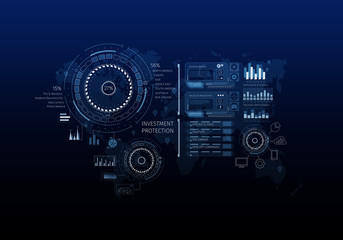 Obraz premium Innovative networking interface . Mixed media