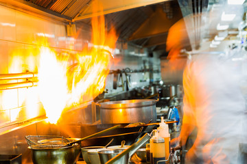 Hot cooking with chef