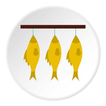 Smoked Fish Icon. Flat Illustration Of Smoked Fish Vector Icon For Web