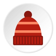 Winter hat icon. Flat illustration of winter hat vector icon for web
