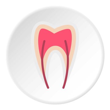 Tooth nerve icon. Flat illustration of tooth nerve vector icon for web