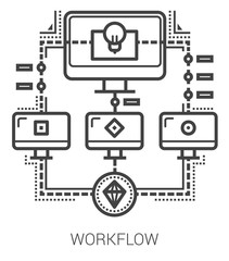 Workflow line icons.