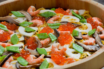 Chirashi-zushi; Japanese Traditional dish for Celebration