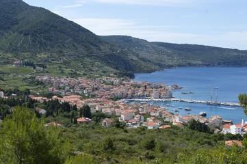 Komiza town in Vis island,Croatia
