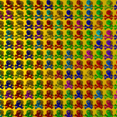 Low poly skull & bones pattern