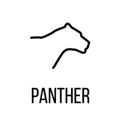Panther icon or logo in modern line style.  © dstarky