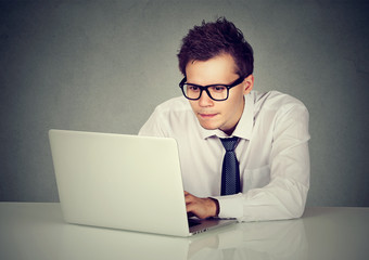 Man using his laptop computer