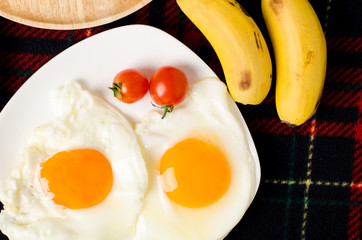 Fried egg and banana