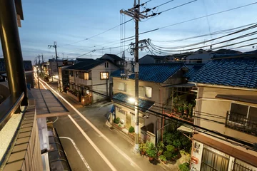 Gardinen  Night of of a cosy residential district in Kyoto © fazon