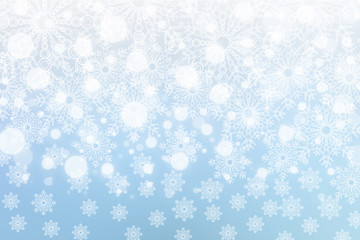 Festive Christmas design. White snowflakes background.