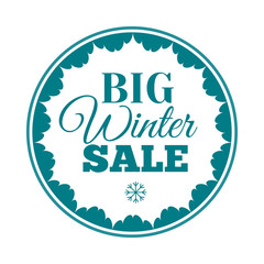Winter sale label. Badge. Logotype of winter sale.