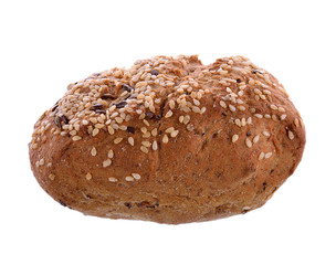 sesame bread on white background