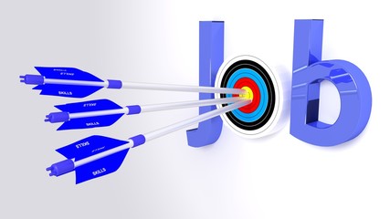 Search for work concept illustration job target