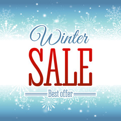 Winter sale poster. Vector illustration.