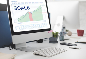 Goals Analysis Graphs Business Marketing concept