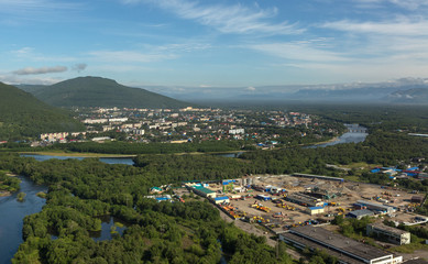 Fototapeta na wymiar Yelizovo town on Kamchatka Peninsula.