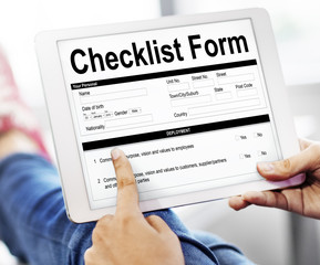 Checklist Form Document Data Information Contract Concept
