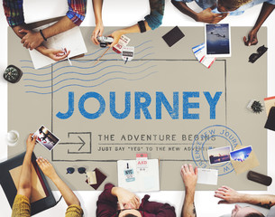 Journey Adventure Post Stamp Travel Concept
