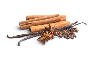 Vanilla, cinnamon, clove and anise star.