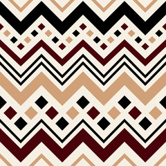 Geometric vector pattern in retro style, modern stylish zigzag texture