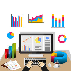 Businessman using computer at desk