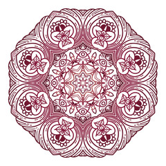 Beautiful Indian floral ornament. Ethnic Mandala. Henna tattoo style. hand drawn design