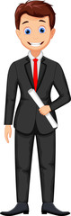 Smiling business man cartoon