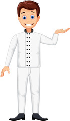funny chef cartoon posing