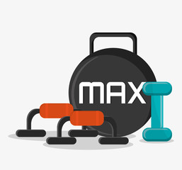 Weight icon. Fitness gym bodybuilding and healthy lifestyle theme. Colorful design. Vector illustration