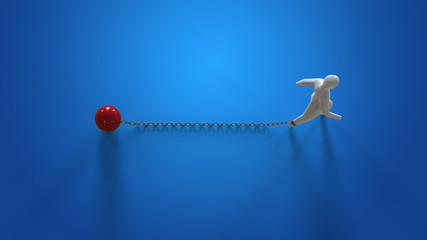 Chain and ball - 3D Illustration