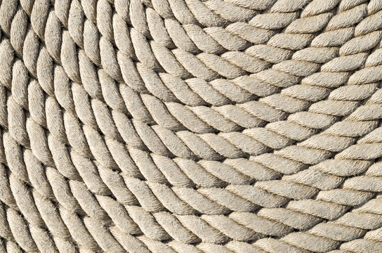 Old white rope closeup