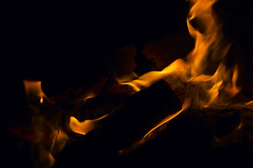 fire in nature . bokeh from the fire . blurred backgrounds . Spa