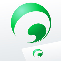 Abstract icon, vector green sign in sphere shape. Cosmetic, Pharmacy and Medicine activity